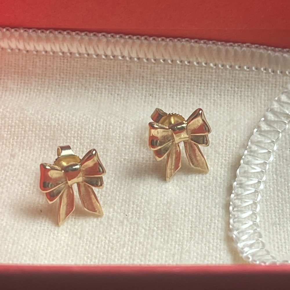 James Avery 14k yellow Gold Bow Back-Post Stud Earrings